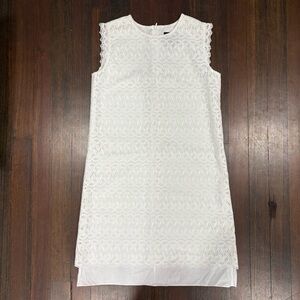 BARNEYS New York White Eyelet Lace Shift Dress Size 38 IT / Small